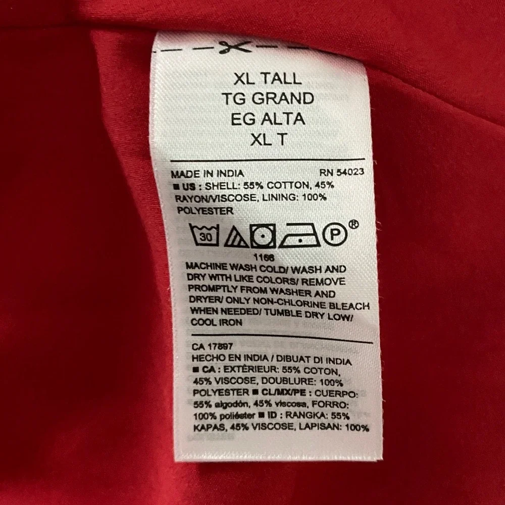 Old Navy Red Floral Flutter Sleeve Smocked Midi Dress XL Tall 412538-01 - Picture 6 of 10